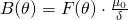 B(\theta) = F(\theta) \cdot \frac{\mu_0}{\delta}