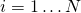 i = 1 \ldots N