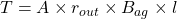 T = A \times r_{out} \times B_{ag} \times l